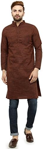 Mens' Solid Cotton Long Kurta
