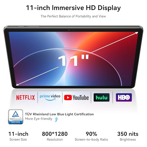 Android 16 Tablet,11 Inch Tablet with 24GB RAM 128GB ROM,Octa-Core T7250 Processor,90Hz Display,8000mAh with Fast Charging & OTG Reverse Charge,Gemini AI Tablets,Smart Camera,4-Year Warranty