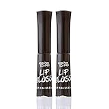 Luxurious Black Lip Gloss - Vibrant Color with Full Coverage and Shiny Finish, Moisturizing Formula Nourishes Lips - 2 Pack - by Splashes & Spills
