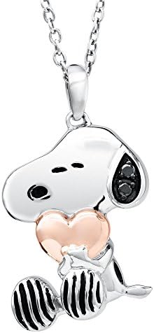 Peanuts Two-Tone Snoopy with Heart Pendant