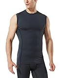 TM-MUA05-CHC_Large Tesla Men's R Neck Sleeveless Muscle Tank Dry Compression Baselayer MUA05