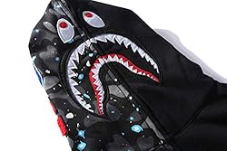 EXXE&OYYO Men's Shark Hoodie,Cotton Material Shark