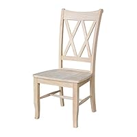 International Concepts C-20P Double X Back Chairs, Unfinished, Set of 2