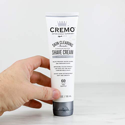 Cremo Unscented Shave Cream With Skin Clearing Formula, Helps Prevent