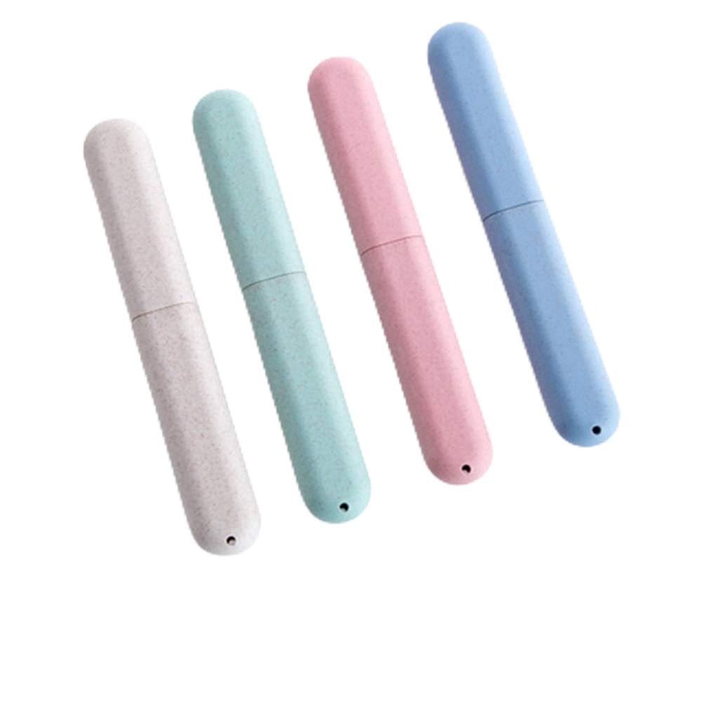 Nuluxi Carrier Case - toothbrush tube holder, 4 x Eco-friendly Travel Toothbrush Case, Lightweight, Anti-bacterial, Double Air Holes, for Home Camping Travelling