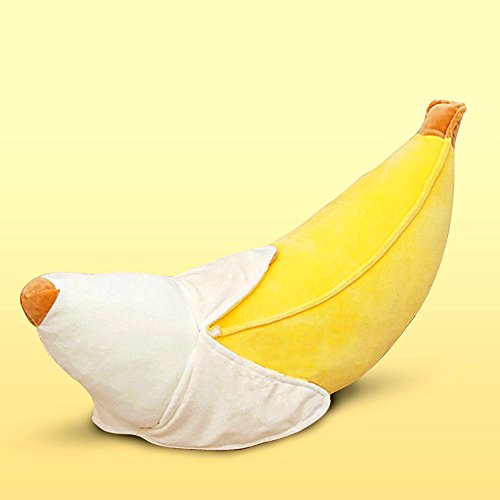 Qpower Peeled Banana Plush Stuffed 17.7” 45cm Cute Pillow Cushion Doll Toy Birthday Gift