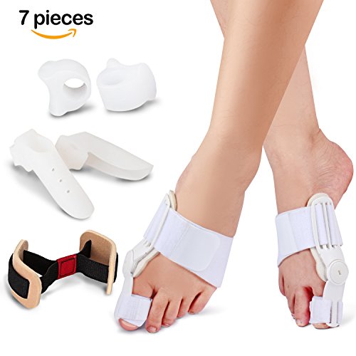 Bunion Corrector & Bunion Splints-Bunion Relief Kits(7 PCS) - Treat Big Toe Joint, Hallux Valgus, Hammer Toe, Toe Separators Spacers Straighteners Splint Aid Surgery Treatment for Men & Women.