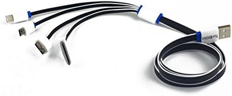 Turbold 4 in 1 Multi USB Charging Cable for iOS and Andriod Devices - 3-Feet - White &amp; Black