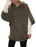 Allegra K Women Winter Half Batwing Sleeve Knitting Hooded Shirt