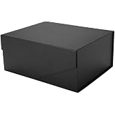 PACKHOME Black Gift Box 9x6.5x3.8in with Magnetic Lid | sturdy cardboard,matte grain texture,reusable for groomsmen and bridesmaid gifts,keepsake storage