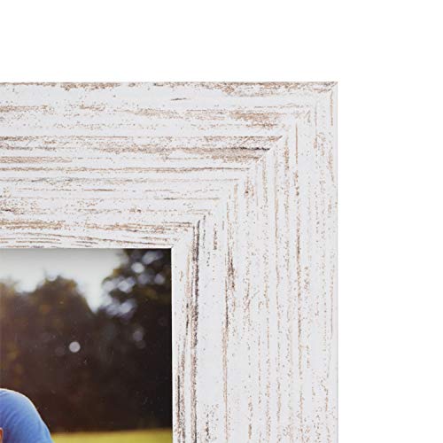 Wood Photo Frames, SasaAccueil Vintage Wooden Rustic Picture Frame Set with High Definition Glass for Wall Mount Table Top Display Unique Durable 3 Pack (Antique White, 8x10'')