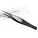 Ingrown Hair Tweezers by Zizzili Basics - Surgical Grade Stainless Steel Fine Pointed Tweezers - Precision Aligned Tips for Splinter, Eyebrow & Facial Hair Removal - with Bonus Tip Guard & Carry Pouch