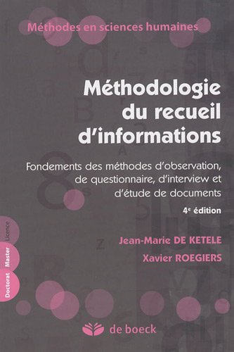 Méthodologie du recueil d'informations