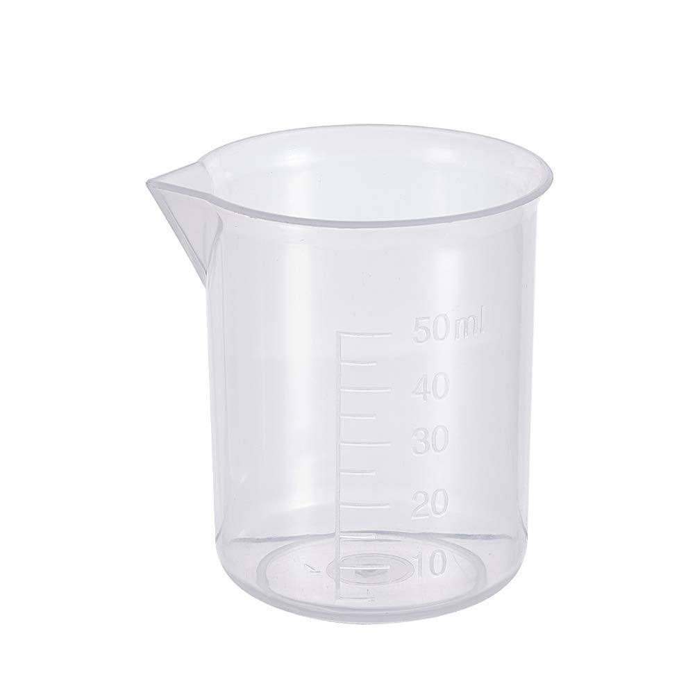 Othmro Measuring Cup 50ml PP Plastic Graduated Beaker Transparent for Lab Kitchen Liquids 7pcs