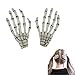 Leegoal 1 Pair of Fashion Skeleton Hand Bone Hair slides Hair Clip Punk Hairpin Hair Pin White Luminous