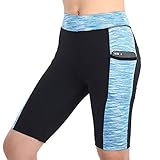 Beroy Yoga Capri Short Legging Pants with Two Pockets ,4CM High Waistband Running Workout pants for women,Women's Activewear