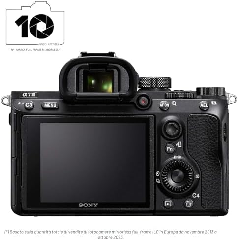 Alpha 7 III – 24,2 MP Fotocamera mirrorless full frame , video 4K, autofocus veloce da 0,02 s, scatto continuo da 10 fps, stabilizzazione a 5 assi, ideale per foto e video