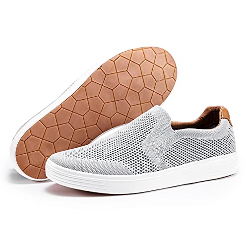 konhill Men's Slip on Sneaker Knit Walking Loafers Memory Foam