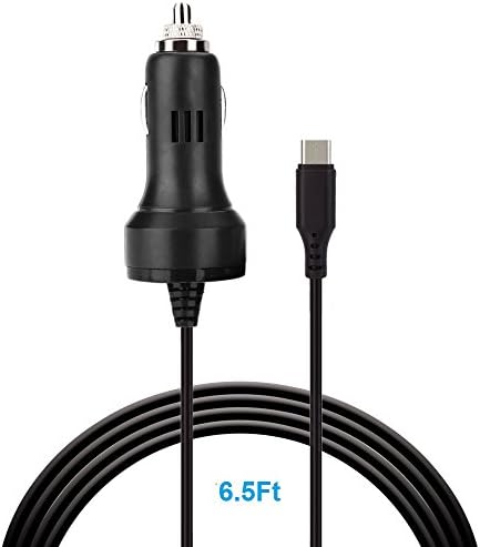 AZFUNN Type C Car Charger, 6.5ft Safe USB C Car Charging Adapter Cable w/ Power Surge Protection for Nintendo Switch and Cellphones Samsung S8, Note 8, Huawei Nova 2, Nexus 6P, Macbook Pro 13.3