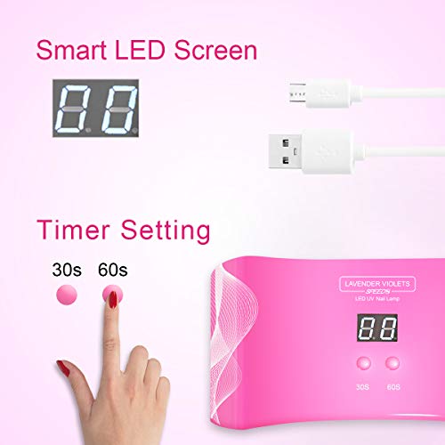 image for Lavender Violets 24W LED Nail Lamp UV Nail Light, Auto-Sensing Quick-D