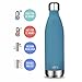 MIRA 25 Oz Stainless Steel Vacuum Insulated Water Bottle | Leak-Proof Double Walled Powder Coated Cola Shape Bottle | Keeps Drinks Cold for 24 Hours & Hot for 12 Hours | 750 ml Hawaiian Blue