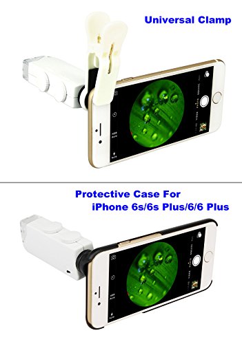200X Optical Zoom Microscope XFox® Mobile Phone Microscope with White Led Lamp + iPhone 6s/6s plus/6/6 plus Protection Case + Universal Clip(for iPhone6/6plus/5c/5s/5/Samsung S7/S6/S5/Note4/3 etc 200X Optical Zoom Microscope XFox® Mobile Phone Microscope with White Led Lamp + iPhone 6s/6s plus/6/6 plus Protection Case + Universal Clip(for iPhone6/6plus/5c/5s/5/Samsung S7/S6/S5/Note4/3 etc