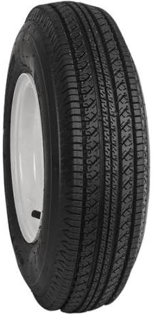 Towmaster 5.70-8 LRD/8 Ply Trailer Tire and 8" White 4 Lug Wheel