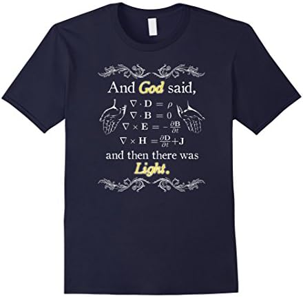 Men's PREMIUM God Said Maxwell Equations and There Was Light Shirt 2XL Navy