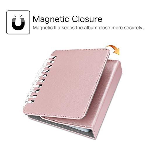 Fintie Calendar Photo Album for Fujifilm Instax - 64 Pockets Vegan Leather Photo Album for Fujifilm Mini 9 Mini 8+ Mini 90, HP Sprocket, Kodak Mini, Polaroid Camera 3-Inch Film (Rose Gold)