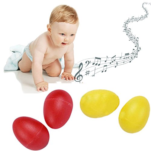 image for iPang 12pcs Plastic Egg Shakers Set with 6 Different Colors, Percussio