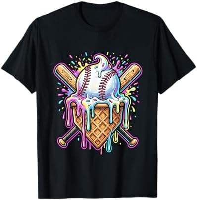 Amazon.com: Baseball Drip Boys Ice Cream Cone Drip Baseball T-Shirt :  Clothing, Shoes & Jewelry
