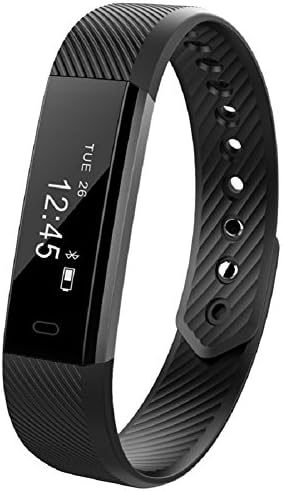 Fitness Tracker Smart Wristband, Waterproof Touch Screen Bluetooth 4.0 Sports Bracelet for Android and IOS(Black)