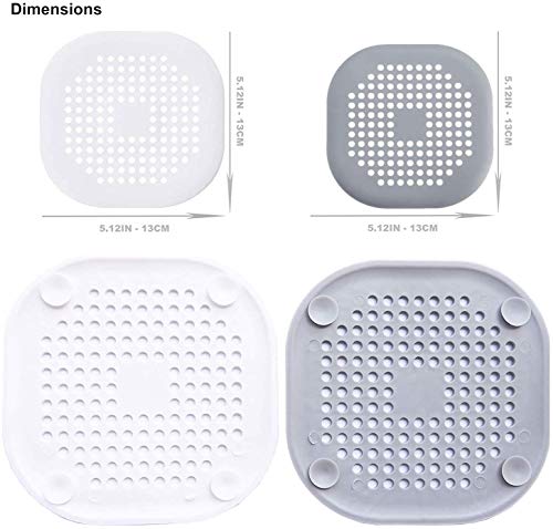 Budding Joy Drain Hair Catcher Shower Drain Hair Traps Cover Hair Stopper Tub Drain Filter Silicone Sink Strainer for Bathroom Bathtub and Kitchen 4 Pack