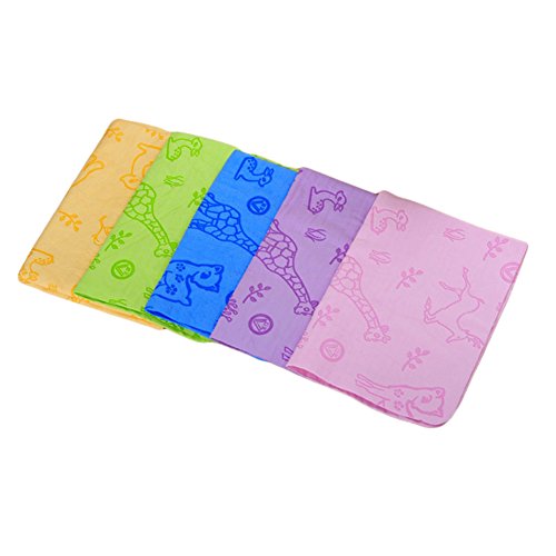CactusAngui Cartoon Animal Embossing Water Absorbent Soft Faux Suede Pet Dog Bathing Towel Random Color L