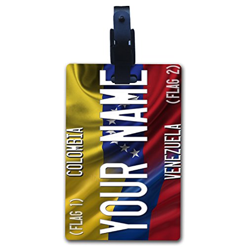 BleuReign(TM Personalized Custom Name Create Your Own Mixed Flag License Plate Set of 2 Luggage Tags