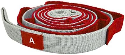 Yoga &amp; Pilates Stretch Out Strap with Multiple Handling Loop - Optimal Stretching Support Belt For Exercise, Physical Therapy - Improve Muscles &amp; Fitness - Red/Silver Stretch Band by The Health Gurus