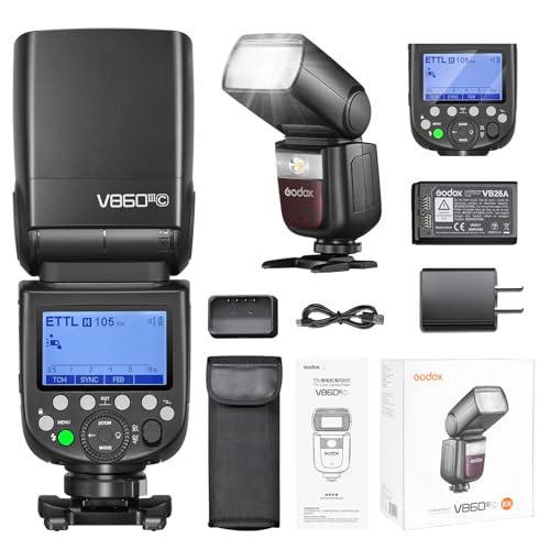 Godox V860III-C for Canon Camera Flash, Ving V860III TTL Li-Ion Flash Kit, HSS 1/8000s 2.4G GN60 Speedlight, 2600mAh Battery Speedlite, Modeling Light