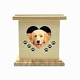 YSF Handmade Really Wood Wooden Pet Dog cat Urns Photo Pet Memorial Urn Casket for Ashes Small Size Box.