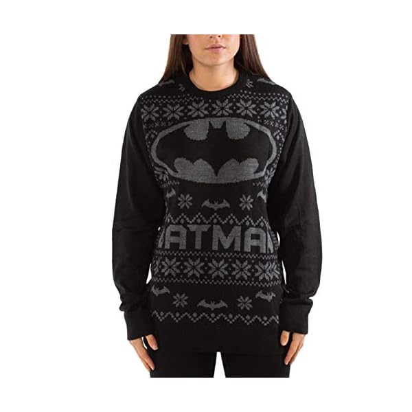 London Co. DC Originals Batman Black Unisex Christmas Knitted Jumper - Image 3