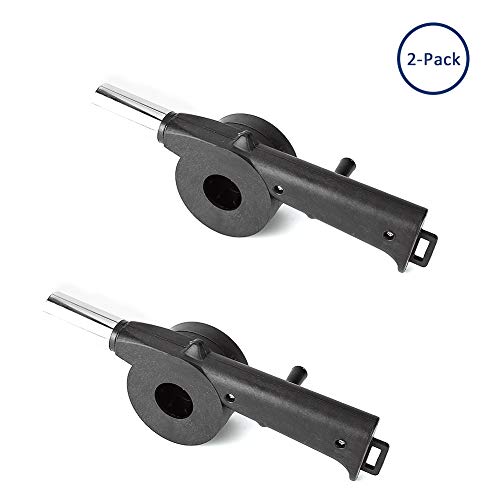 Bosiwee Outdoor Cooking Fan Air Blower 2 Pack, Portable Air Blower Barbecue Fire Bellows Hand Crank Tool for Picnic Camping Stove Accessories - Thumbnail 6