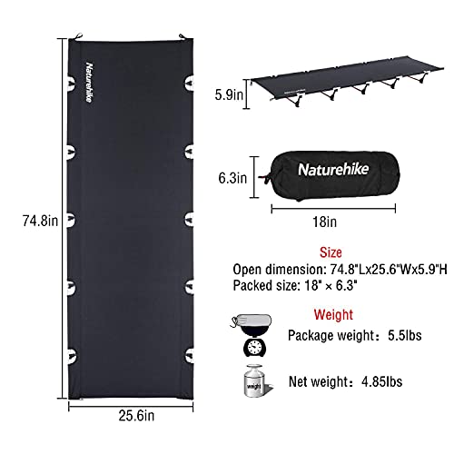 Naturehike Ultralight Folding Camping Cot, Portable Compact Backpacking
