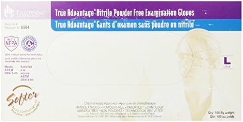 Dynarex True Advantage Nitrile Exam Gloves, Chemo Approved, Powder-Free & Latex-Free, Comfortable Fit with Best Protection, Purple, Large, 1 Box of 100 Gloves
