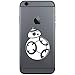 BB-8 Unit Astromech Droid Star Wars Inspired Vinyl Cell Phone Decal for The iPhone or Android (White 2