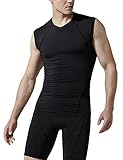 CLSL TM-V35-BB_Large Tesla Men's Thermal Coldgear Compression Baselayer V Neck Sleeveless V35
