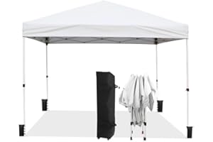 Northroad 10x10ft Pop Up Canopy, Popup Outdoor Canopy Tent with Wheeled Carrying Bag,Portable Gazebo Shelter for Patio,Deck,Garden,Beach（White）