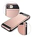 iPhone 7 Case, Crosspace Wallet Card Holder Defender Bumper Soft Rubber Hard PC Back Hybrid [Dual Layer] Shockproof Cover Flexible Protective with Card Slots for Apple iPhone 7 4.7