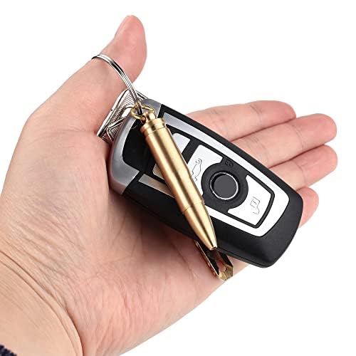 SMOOTHERPRO Mini Ballpoint Pen Brass Keychain Including 5 Refills Backup for Indoors Outdoors (KT463)