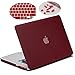 Matte Hard Case for MacBook Pro (Retina, 15-inch, Mid 2012 to Mid 2015), LENTION Plastic Case for Apple Mac Book, Matte Finish with Rubber Feet, with Anti-Dust Plugs and Keyboard Cover (Wine Red)