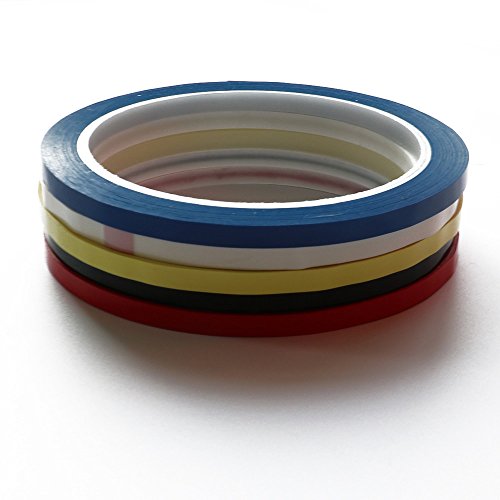 YEJI 5pcs (5 colors) Selfadhesive Graphic Chart Tape Whiteboard