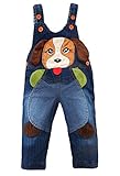 Kidscool Baby Cotton Denim Cute 3D Dog Decoration Soft to Wear Overalls